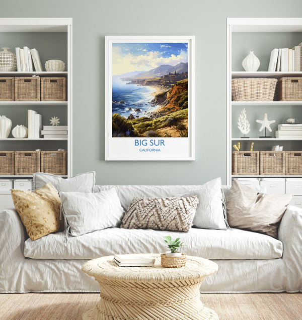 Big Sur Travel Poster, Travel Print of Big Sur, California, Big Sur Gift, USA Gift, Wall Art Print