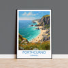 Porthcurno Travel Print, Travel Poster of Porthcurno, England, Cornwall Art, Porthcurno Gift, Cornwall Gift, Wall Art Print