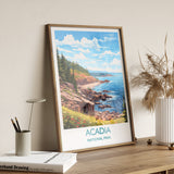 Acadia Travel Print, Travel Poster of Acadia National Park, Maine, USA, Acadia Travel Gift NQ Media Designs
