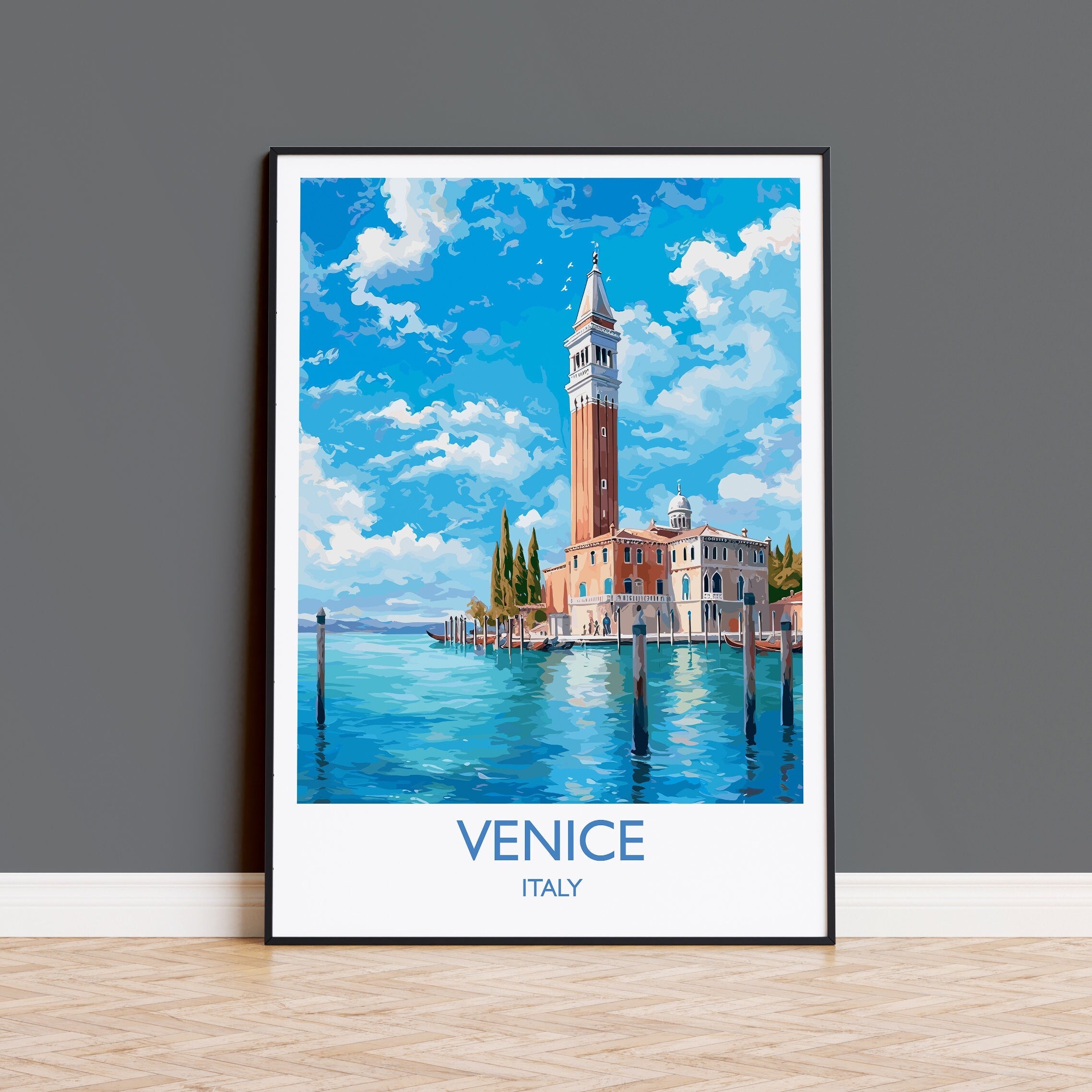 Venice Print, Travel Poster of Venice, Italy, Venice Art, Venice Gift, Wall Art Print NQ Media Designs