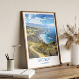 Big Sur Travel Print, Travel Poster of Big Sur, California, Big Sur Gift, USA Gift, Wall Art Print NQ Media Designs