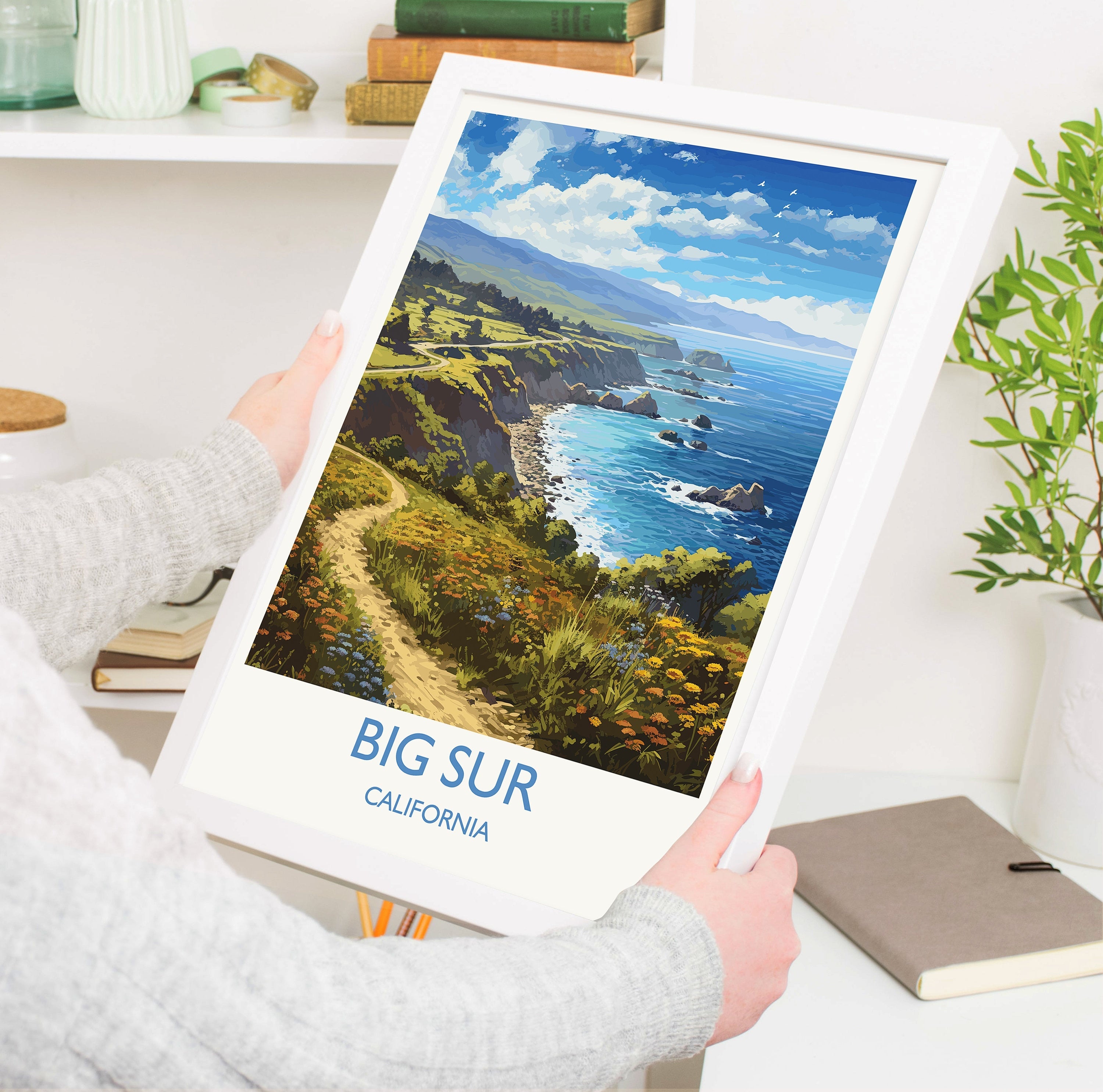 Big Sur Travel Print, Travel Poster of Big Sur, California, Big Sur Gift, USA Gift, Wall Art Print NQ Media Designs