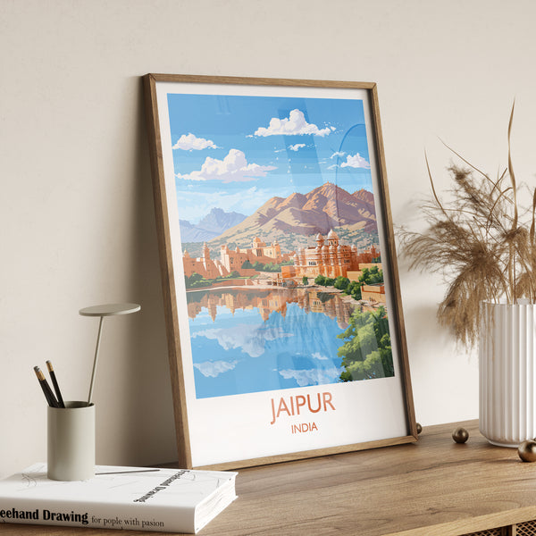 Jaipur Travel Print, Travel Poster of Jaipur, India, Jaipur Gift, India Gift, Wall Art Print