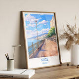 Nice Travel Print, Travel Poster of Nice, France, Nice Art, Nice Gift, Wall Art Print NQ Media Designs