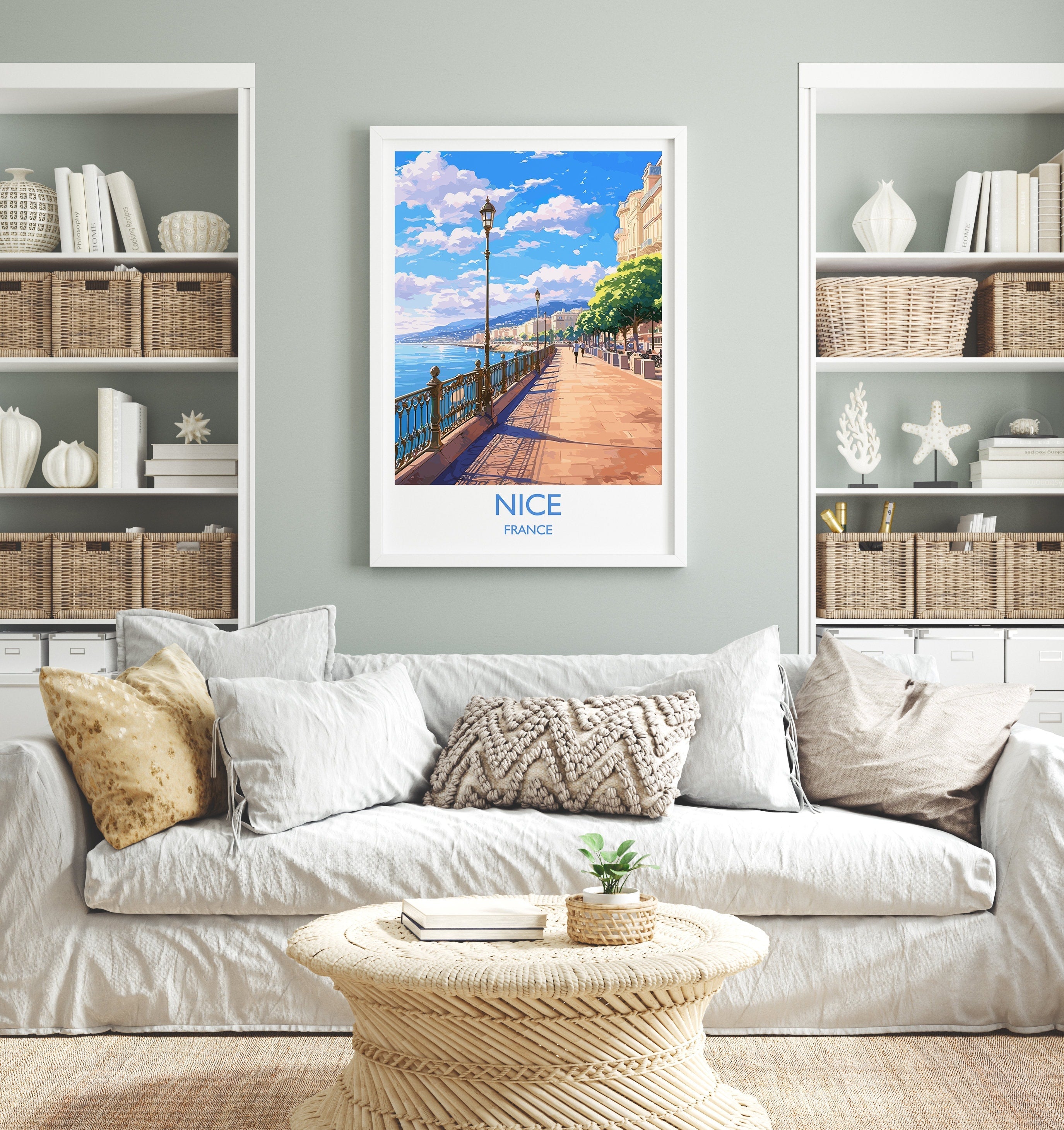 Nice Travel Print, Travel Poster of Nice, France, Nice Art, Nice Gift, Wall Art Print NQ Media Designs