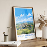 Aix-en-Provence Travel Poster, Travel Print of Aix-en-Provence, France, Provence Art, Aix-en-Provence Gift, Wall Art Print NQ Media Designs