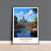 Siem Reap Travel Print, Travel Poster of Siem Reap, Cambodia, Siam Reap Gift, Cambodia Gift, Wall Art Print