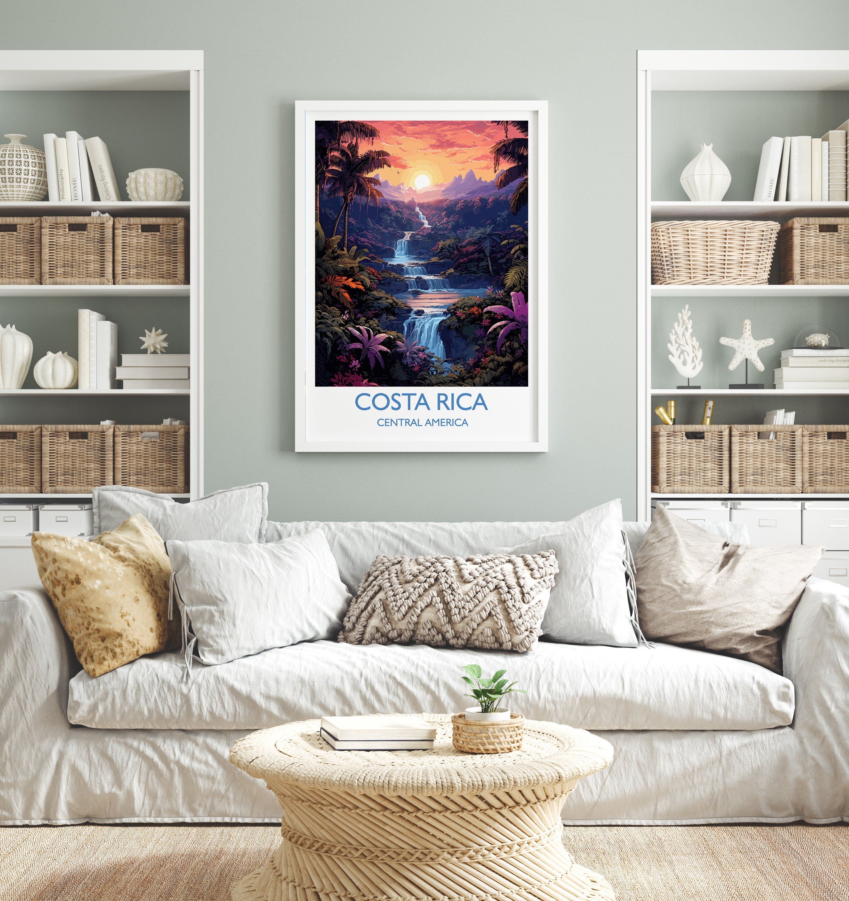 Costa Rica Travel Print, Travel Poster of Costa Rica, Central America, Costa Rica Gift, Wall Art Print NQ Media Designs