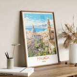 Malaga Travel Print, Travel Poster of Malaga, Spain, Malaga Art, Malaga Gift, Wall Art Print NQ Media Designs