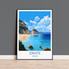 Zante Travel Print, Travel Poster of Zante, Greece Gift, Greek Islands Art, Zante Gift, Wall Art Print
