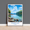 Coniston Travel Poster, Coniston Travel Print, England, Cumbria Art, Coniston Gift, Lake District, Wall Art Print