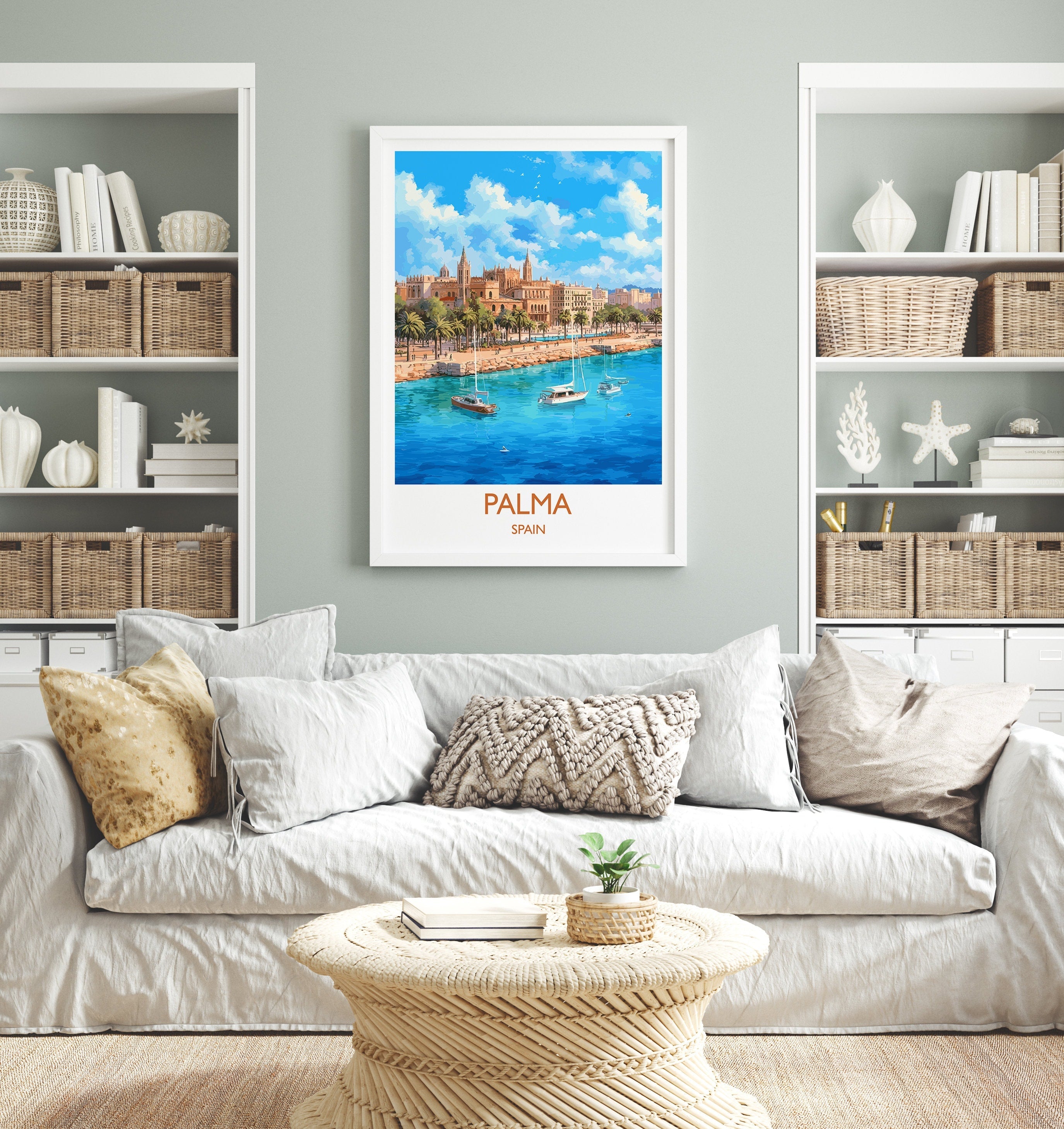 Palma Travel Print, Travel Poster of Palma, Spain, Palma Art, Palma Gift, Wall Art Print NQ Media Designs