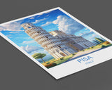 Pisa Travel Poster, Travel Print of Pisa, Italy, Pisa Art, Pisa Gift, Wall Art Print NQ Media Designs