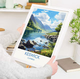 Keswick Travel Poster, Keswick Travel Print, England, Cumbria Art, Keswick Gift, Wall Art Print NQ Media Designs