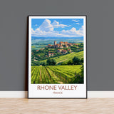 Rhone Valley Print, Travel Poster of Rhone Valley, Wine Region, France, Europe, Travel Gift NQ Media Designs