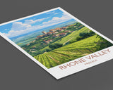 Rhone Valley Print, Travel Poster of Rhone Valley, Wine Region, France, Europe, Travel Gift NQ Media Designs