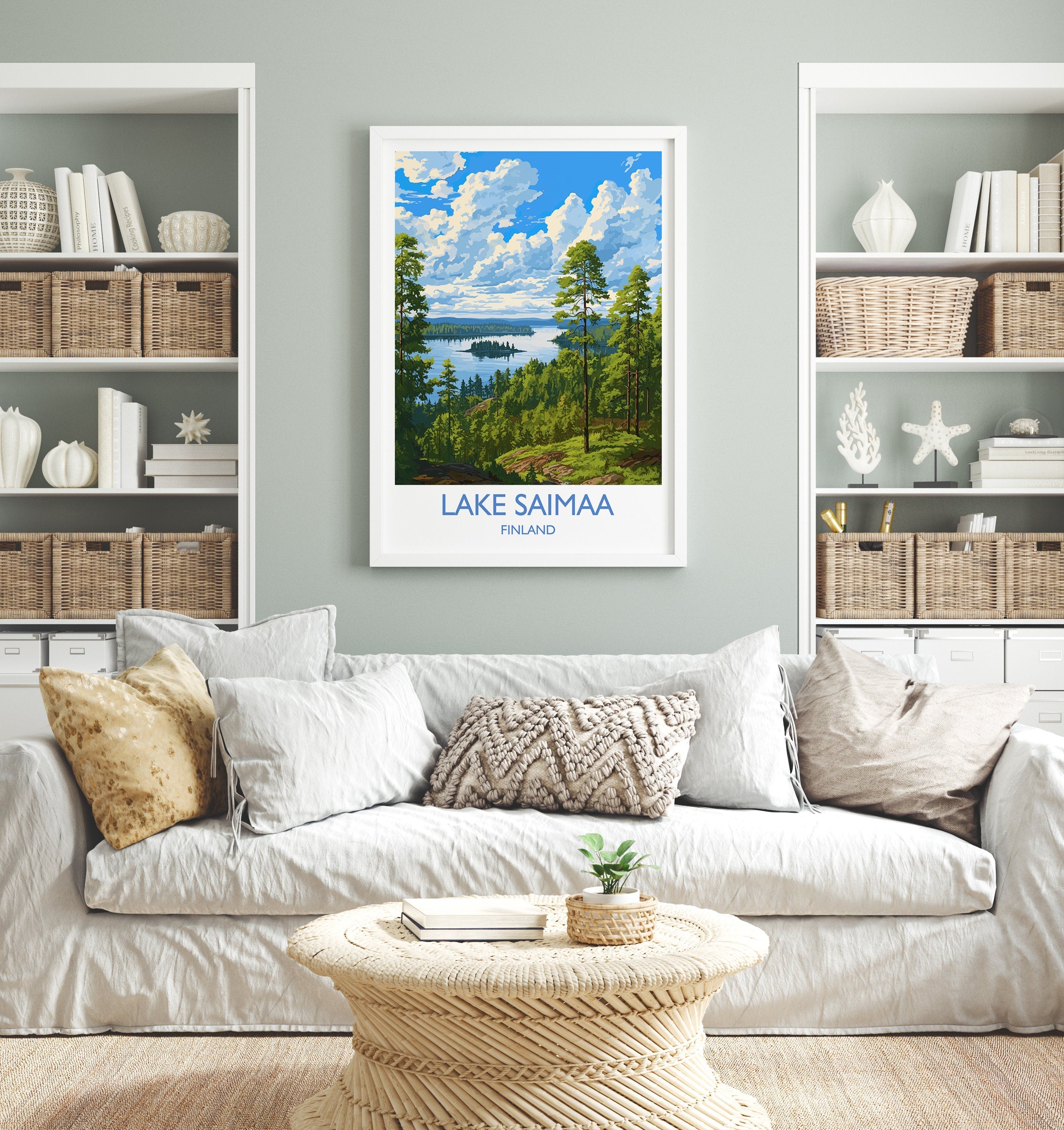 Lake Saimaa Travel Poster, Lake Saimaa Travel Print, Finland, Finland Art, Lake Saimaa Gift, Wall Art Print NQ Media Designs