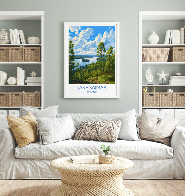 Lake Saimaa Travel Poster, Lake Saimaa Travel Print, Finland, Finland Art, Lake Saimaa Gift, Wall Art Print