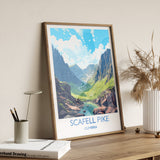 Scafell Pike Travel Poster, Scafell Pike Travel Print, England, Cumbria Art, Scafell Pike Gift, Lake District, Wall Art Print NQ Media Designs