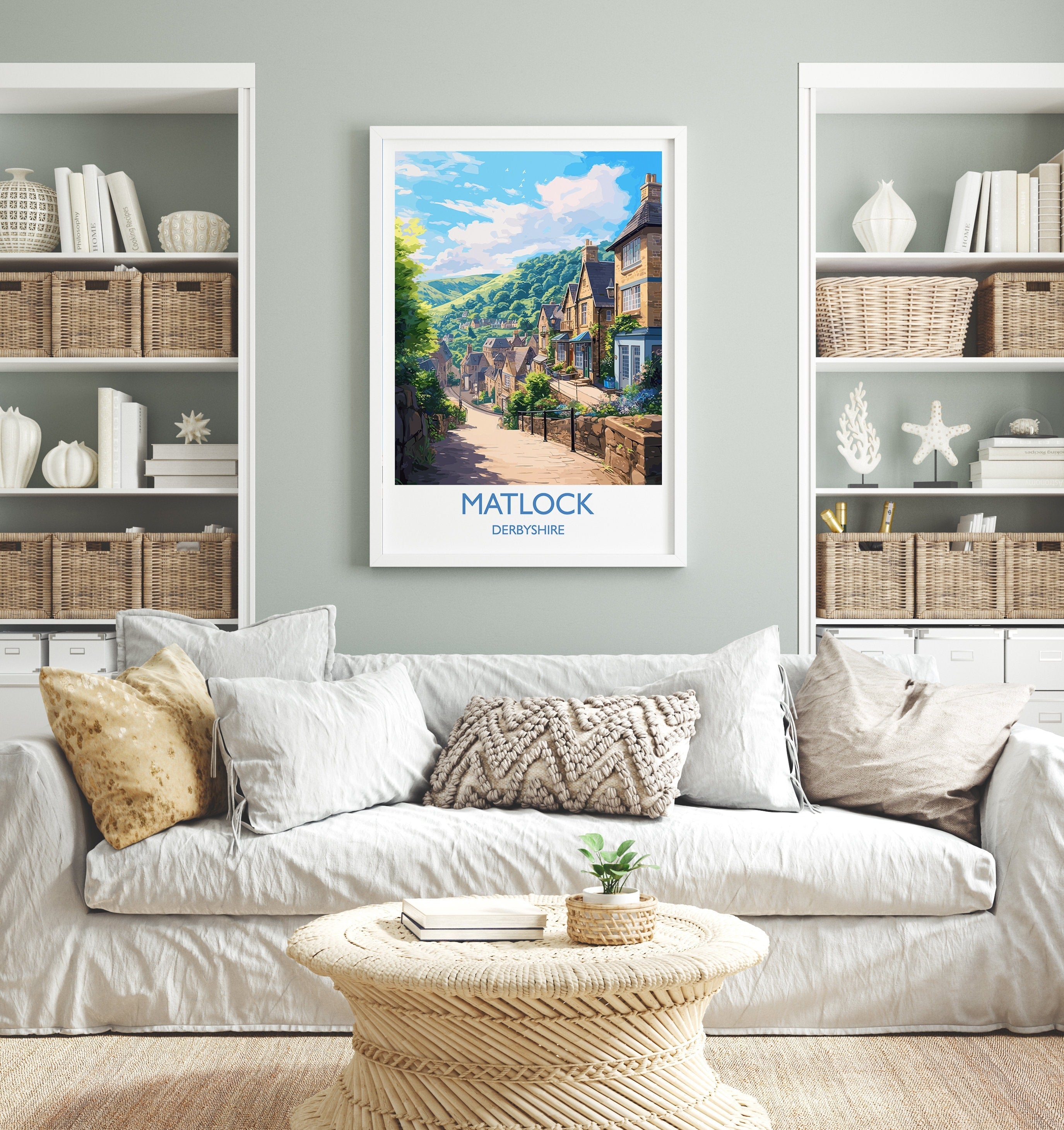 Matlock Travel Poster, Matlock Travel Print, England, Derbyshire Art, Matlock Gift, Wall Art Print NQ Media Designs