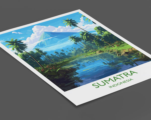 Sumatra Travel Print, Travel Poster of Sumatra, Indonesia, Sumatra Gift, Wall Art Print