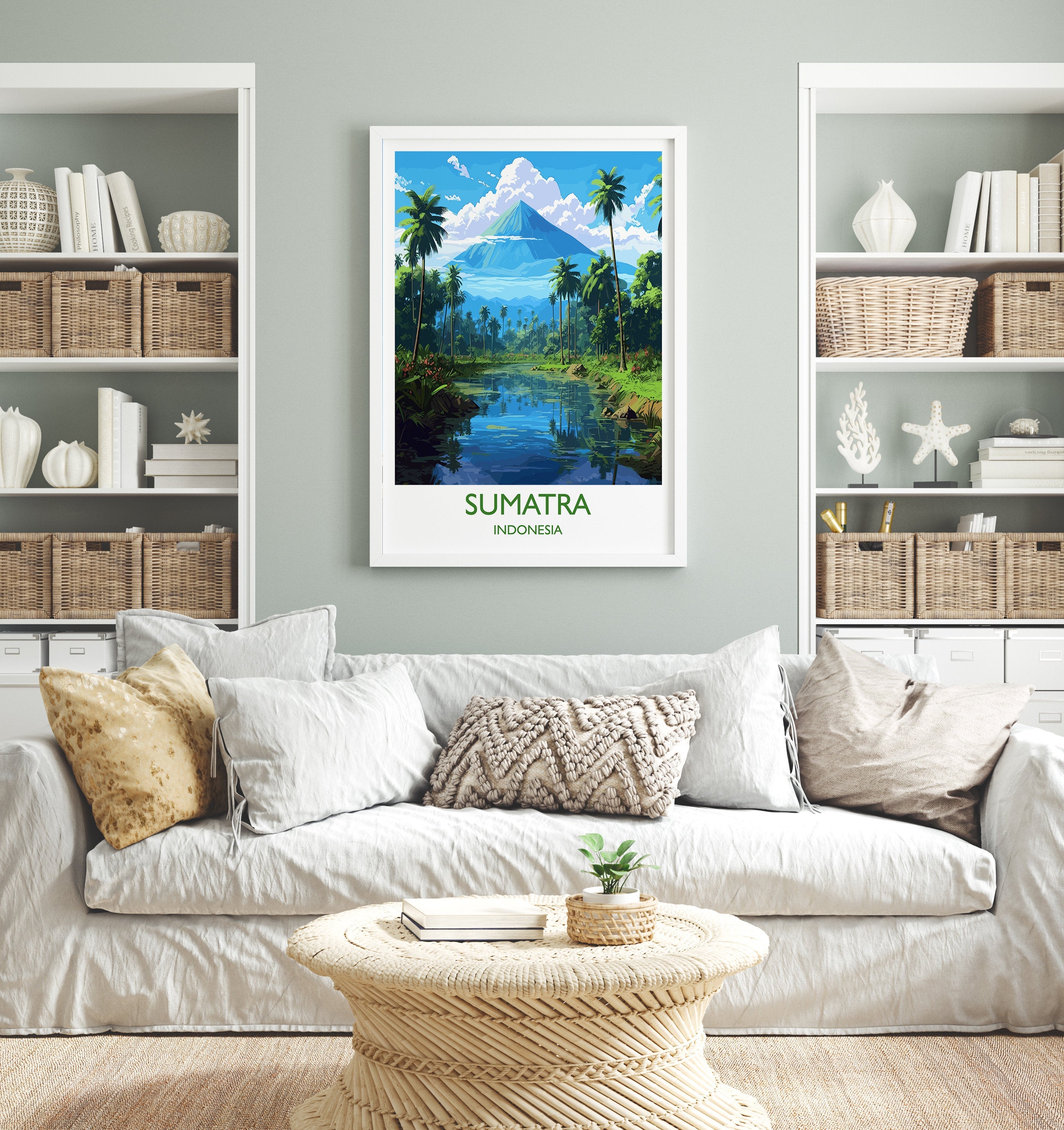 Sumatra Travel Print, Travel Poster of Sumatra, Indonesia, Sumatra Gift, Wall Art Print NQ Media Designs