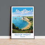 Isle of Wight Travel Poster, Travel Print of Isle of Wight, England, Coast Art, Isle of Wight Gift, Wall Art Print NQ Media Designs