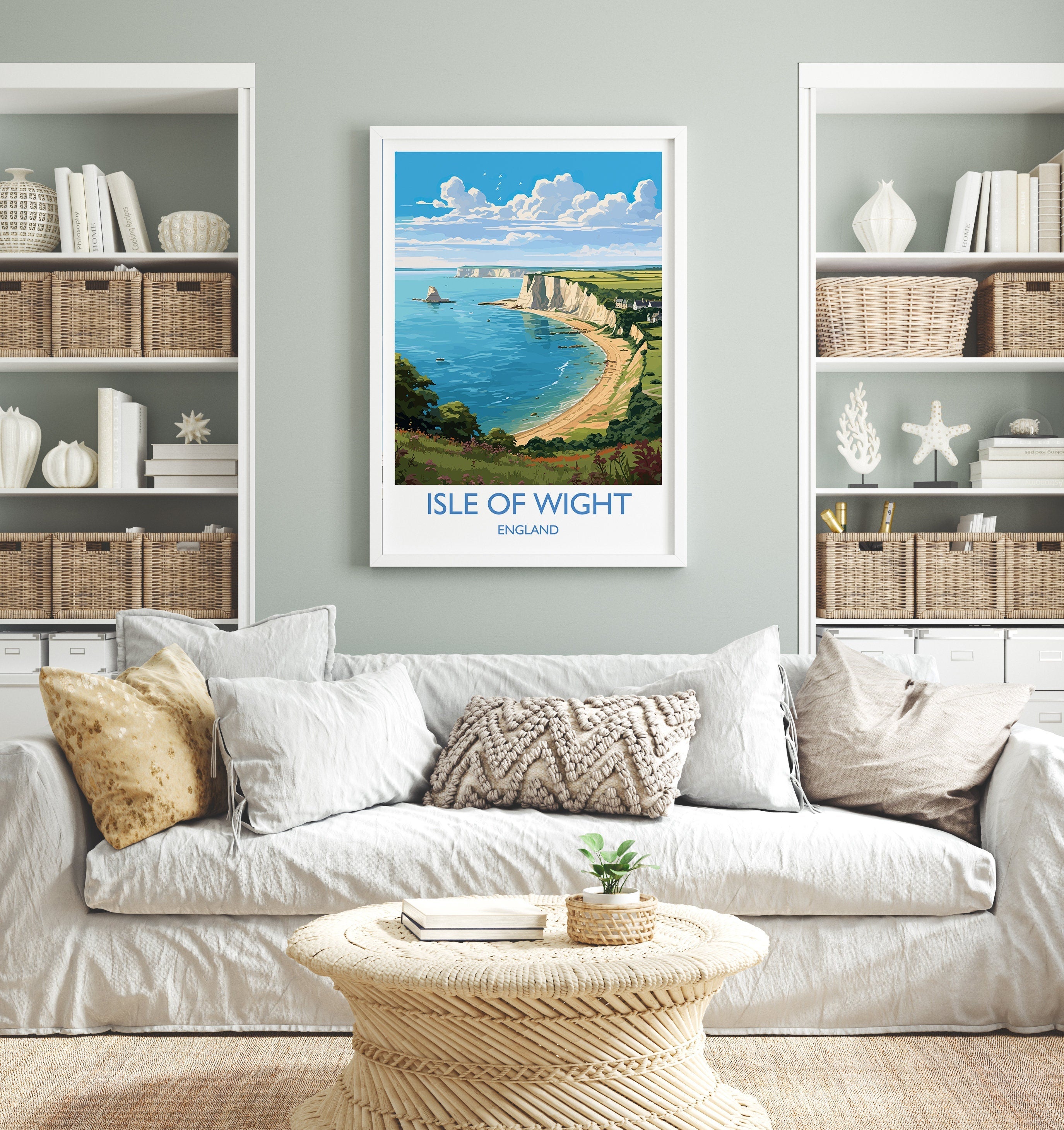 Isle of Wight Travel Poster, Travel Print of Isle of Wight, England, Coast Art, Isle of Wight Gift, Wall Art Print NQ Media Designs