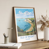 Isle of Wight Travel Poster, Travel Print of Isle of Wight, England, Coast Art, Isle of Wight Gift, Wall Art Print NQ Media Designs