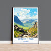 Scafell Pike Travel Print, Scafell Pike Travel Poster, England, Cumbria Art, Scafell Pike Gift, Lake District, Wall Art Print