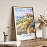 Tuscany Watercolour Print, Travel Poster of Tuscany, Italy, Tuscany Gift, Travel Watercolour Gift NQ Media Designs