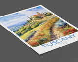 Tuscany Watercolour Print, Travel Poster of Tuscany, Italy, Tuscany Gift, Travel Watercolour Gift NQ Media Designs