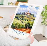 Tuscany Travel Print, Travel Poster of Tuscany, Italy, Tuscany Gift, Travel Watercolour Gift NQ Media Designs