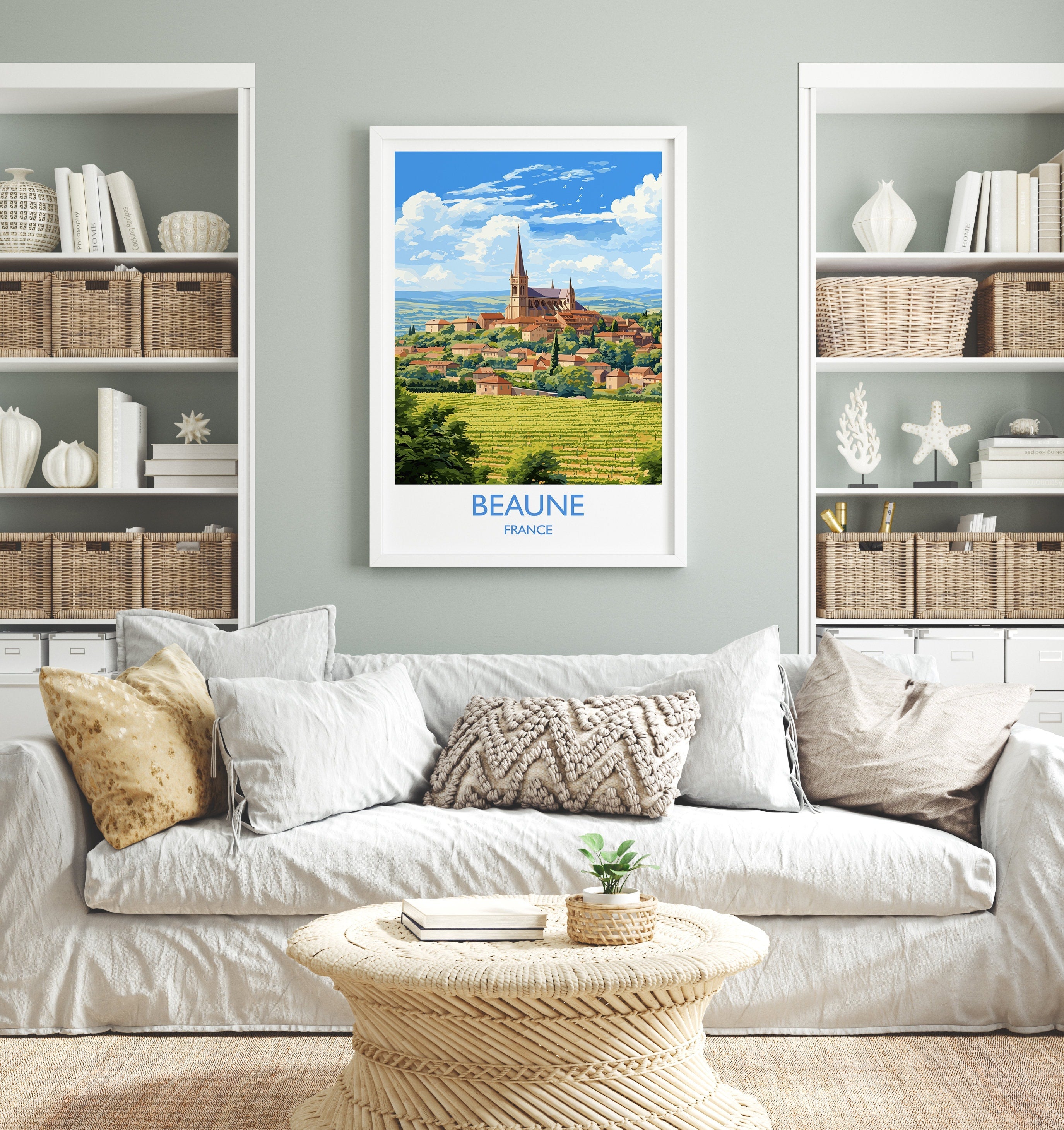 Beaune Travel Poster, Travel Print of Beaune, France, Burgundy Art, Beaune Gift, Wall Art Print NQ Media Designs