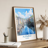 Alesund Poster, Travel Print of Alesund, Norway, Alesund Gift, Travel Gift NQ Media Designs