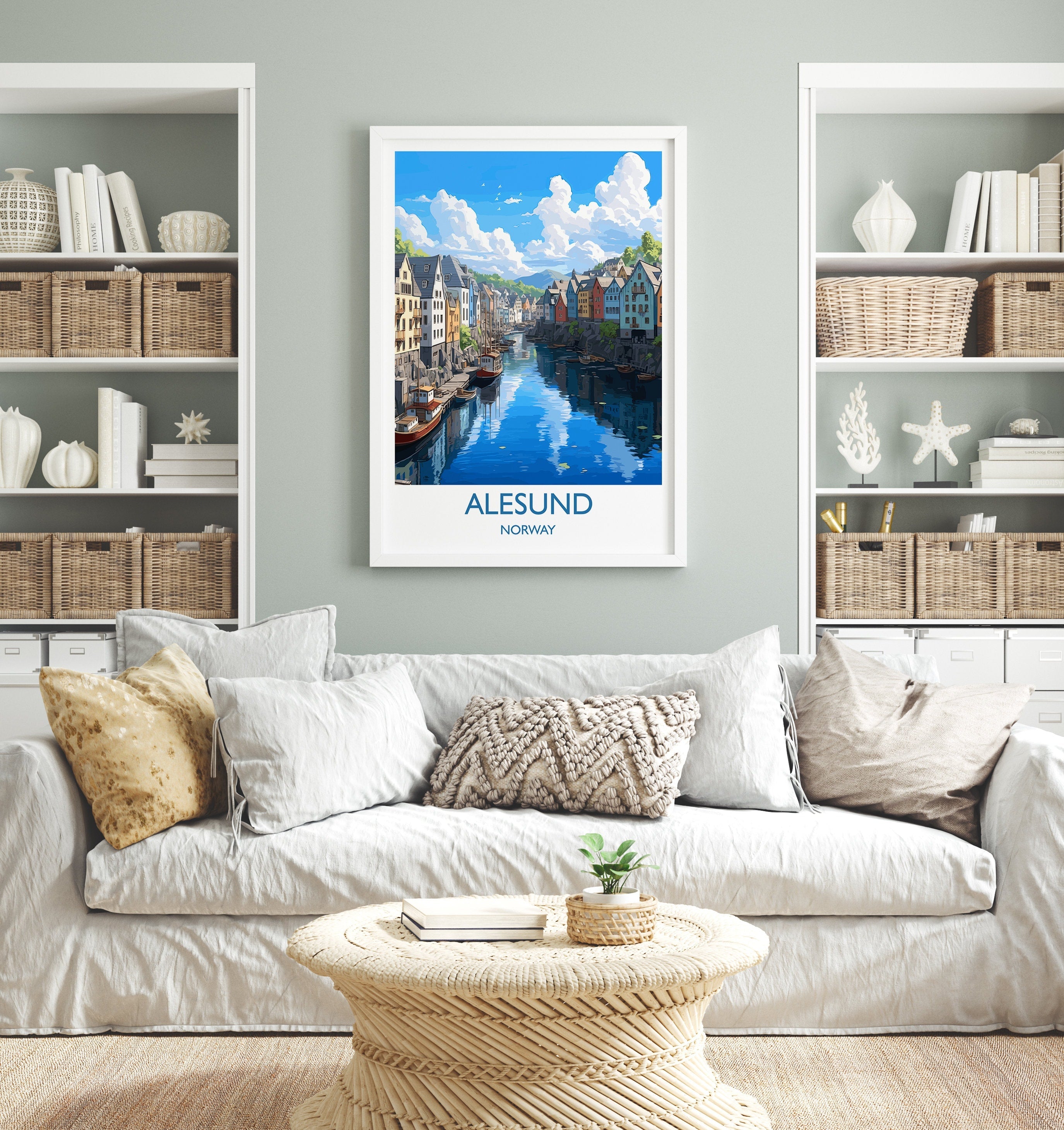 Alesund Poster, Travel Print of Alesund, Norway, Alesund Gift, Travel Gift NQ Media Designs
