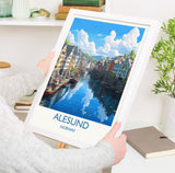 Alesund Poster, Travel Print of Alesund, Norway, Alesund Gift, Travel Gift NQ Media Designs