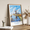 Holland Travel Poster, Travel Print of Holland, Netherlands, Dutch Art, Holland Gift, Wall Art Print