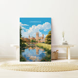 Cambridge Travel Print, Travel Poster of Cambridge, Cambridgeshire, England, Cambridge Art, UK Gift, Wall Art Print NQ Media Designs