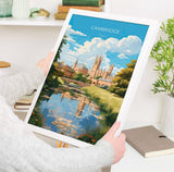 Cambridge Travel Print, Travel Poster of Cambridge, Cambridgeshire, England, Cambridge Art, UK Gift, Wall Art Print NQ Media Designs