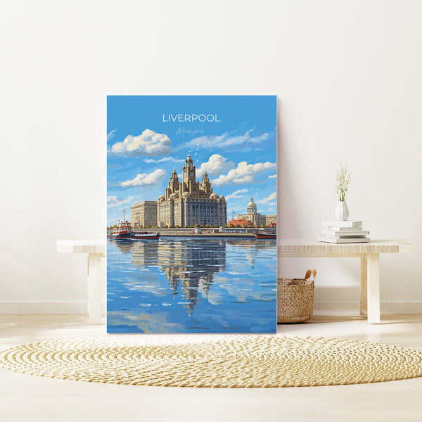 Liverpool Travel Print, Travel Poster of Liverpool, Merseyside, England, North West Coast Art, Liverpool Gift, Wall Art Print