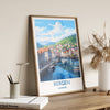 Bergen Poster, Travel Print of Bergen, Norway, Bergen Gift, Travel Gift