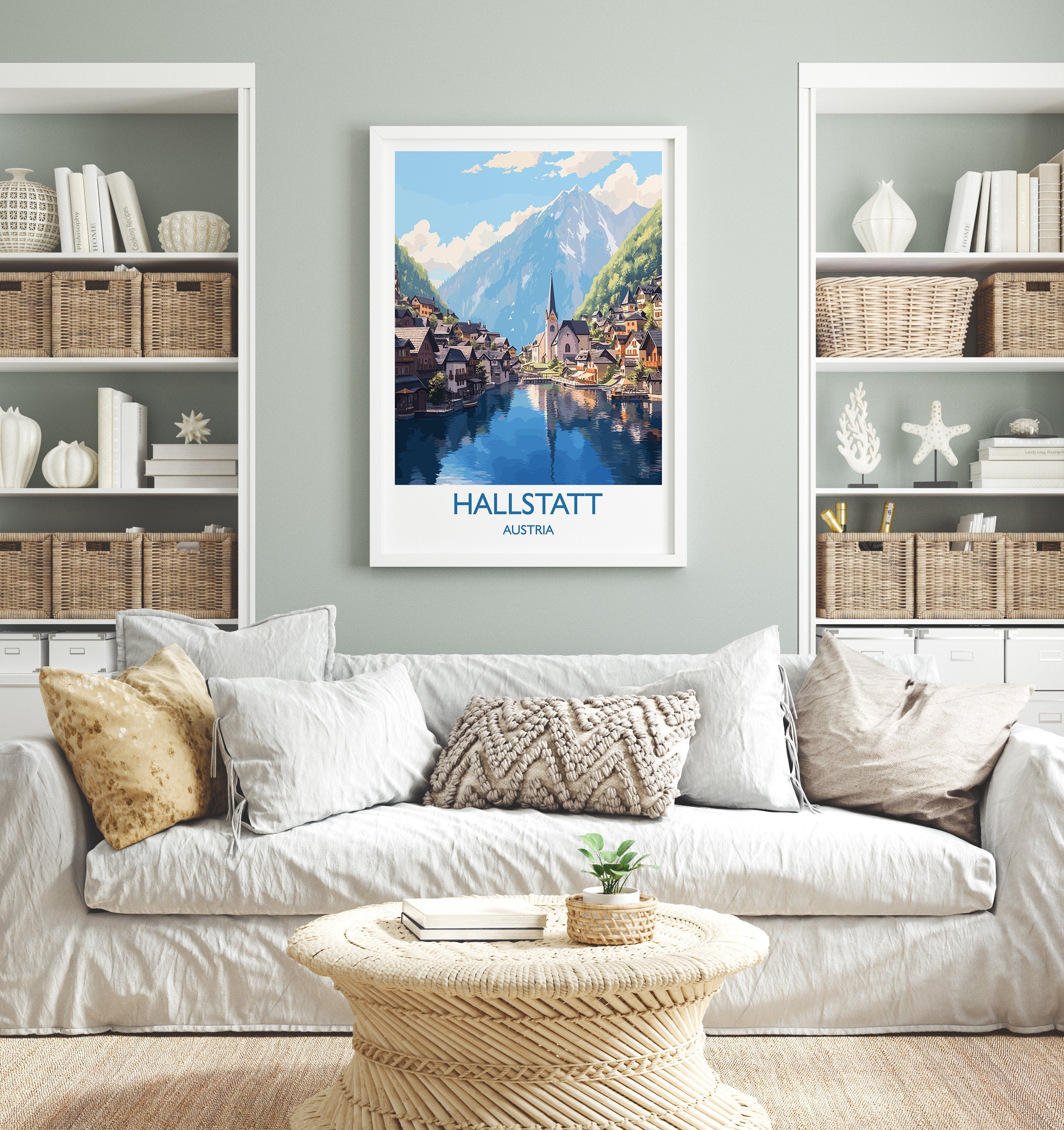 Hallstatt Poster, Travel Print of Hallstatt, Austria, Hallstatt Gift, Travel Gift NQ Media Designs