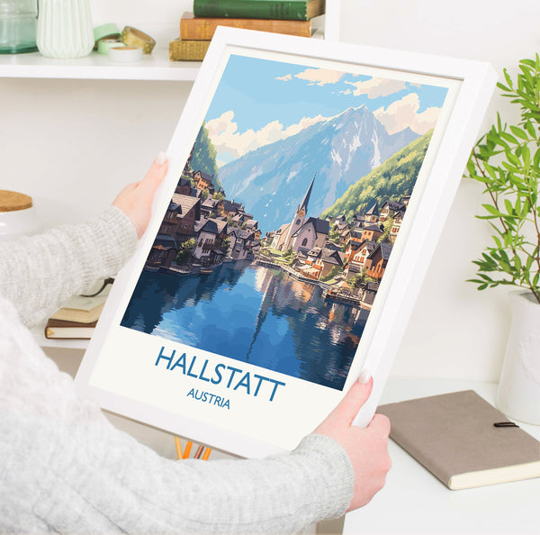 Hallstatt Poster, Travel Print of Hallstatt, Austria, Hallstatt Gift, Travel Gift