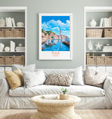 Pula Travel Print, Travel Poster of Pula, Croatia, Pula Art, Croatia Gift, Croatia Wall Art Print NQ Media Designs