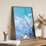 Everest Travel Print, Travel Poster of Everest, Himalayas, Everest Art, Everest Gift, Himalayas Wall Art Print NQ Media Designs