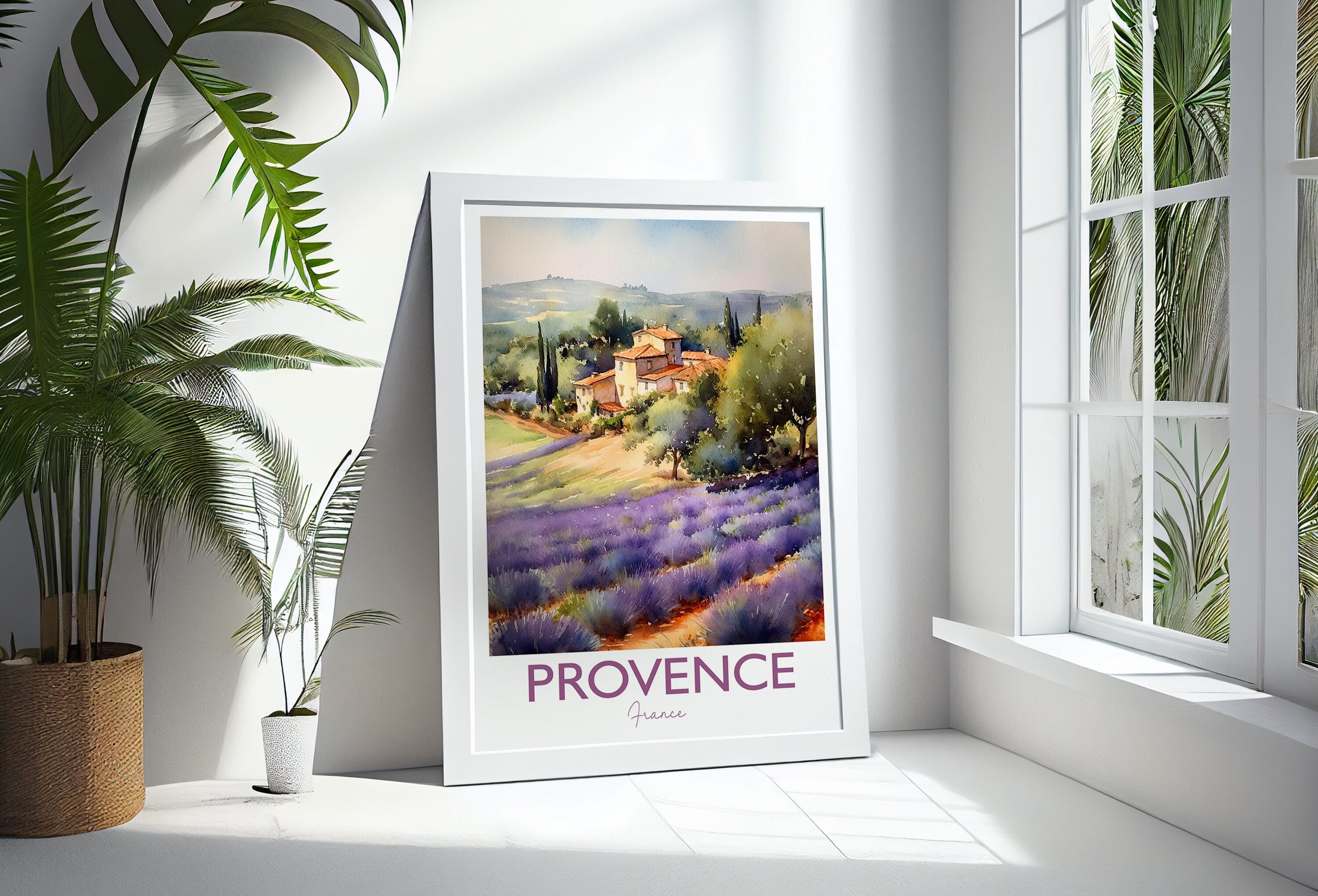 Provence Poster, Travel Print of Provence, France, Provence Gift, Travel Watercolour Gift NQ Media Designs