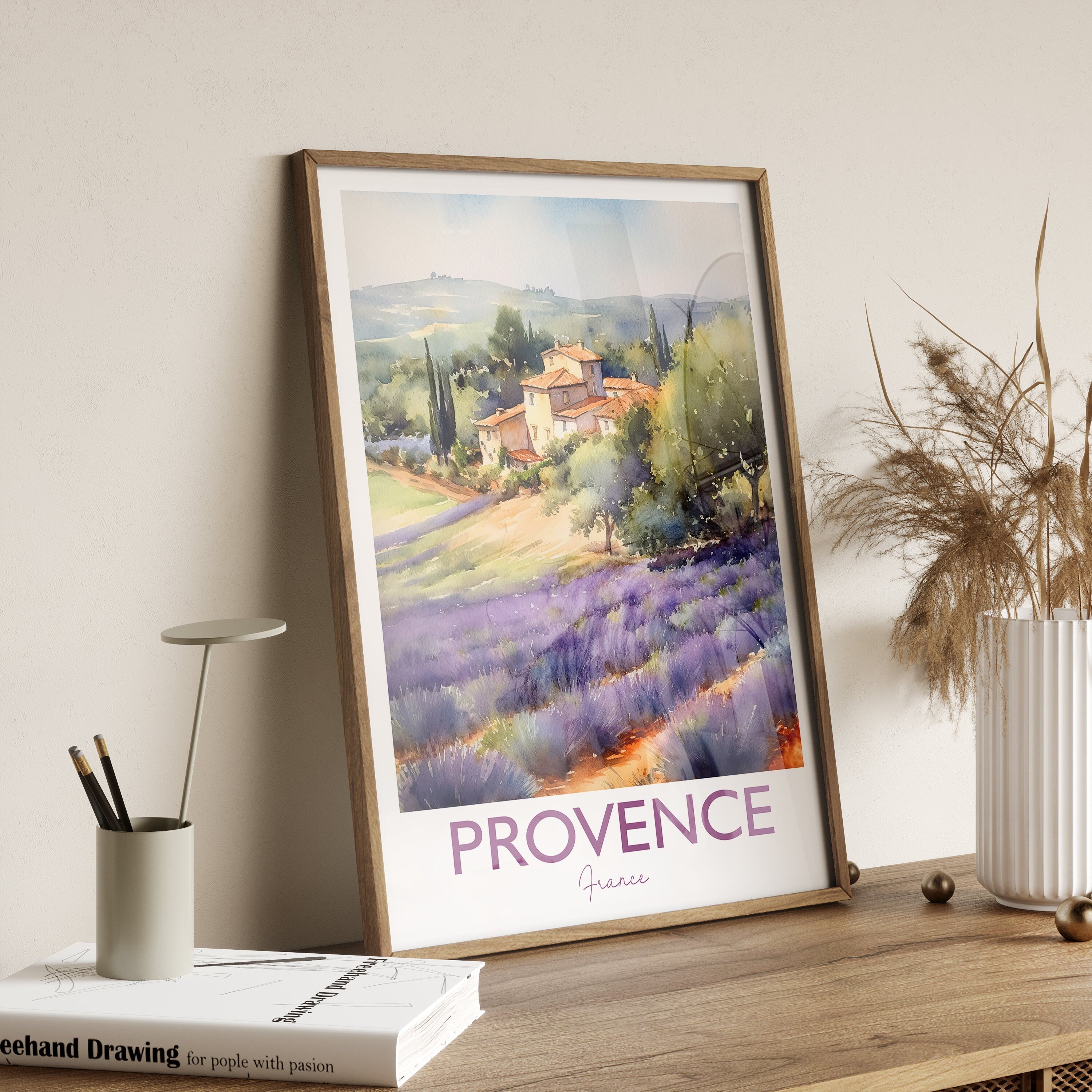 Provence Poster, Travel Print of Provence, France, Provence Gift, Travel Watercolour Gift NQ Media Designs
