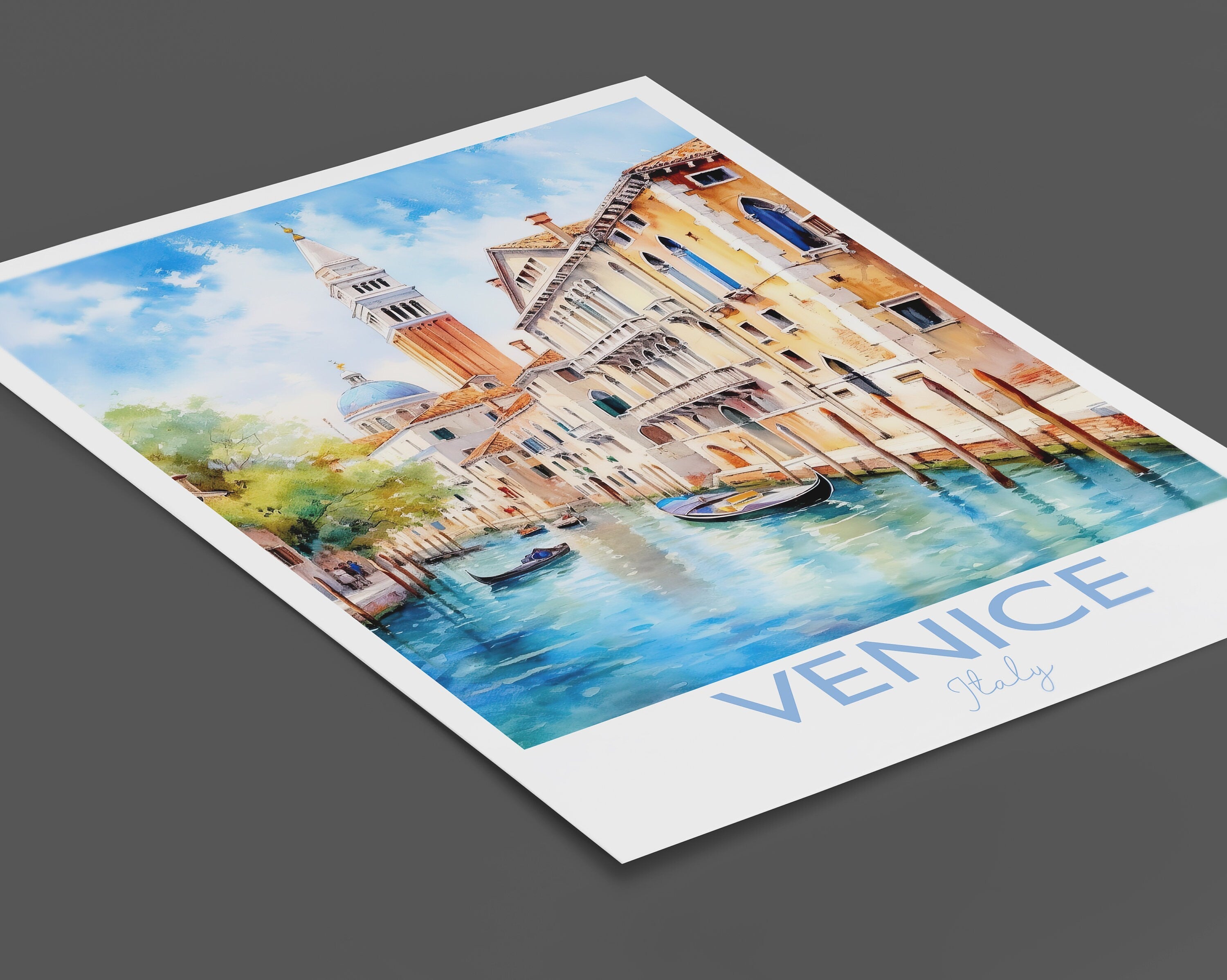 Venice Poster, Travel Print of Venice, Italy, Venice Gift, Travel Watercolour Gift NQ Media Designs