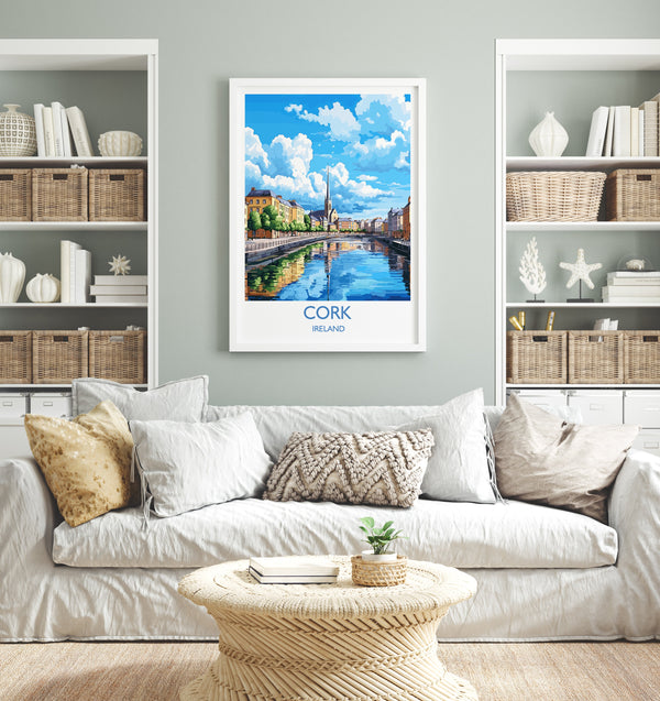 Cork Poster, Travel Print of Cork, Ireland, Cork Gift, Travel Gift